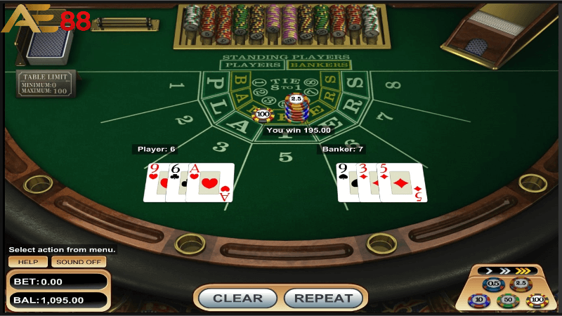 Baccarat game online AE88